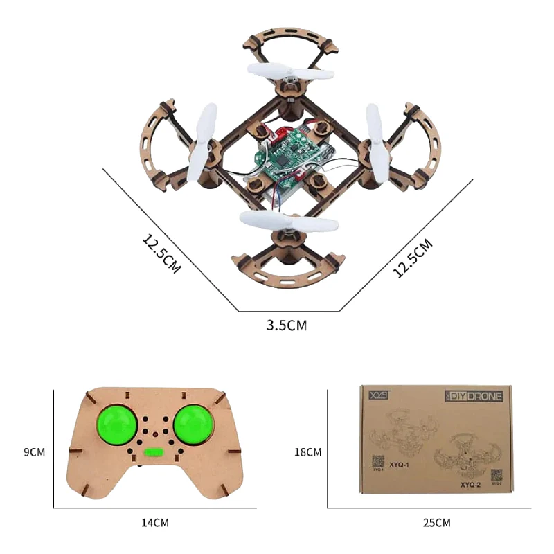 XYQ 2 DIY Drone Quadcopter Wooden Assembly Kit - Image 3