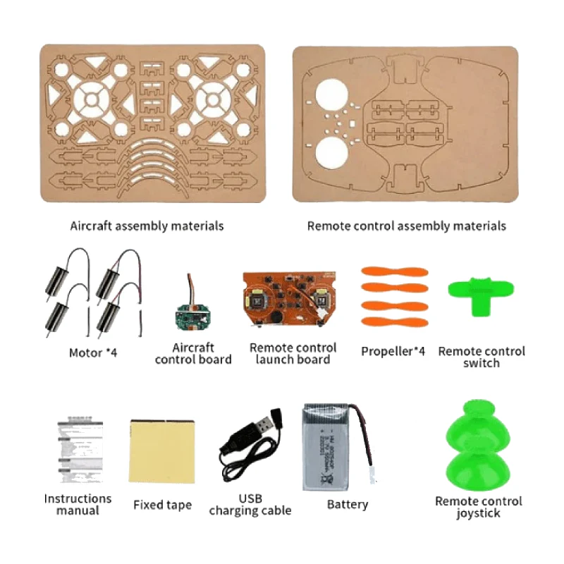 XYQ 2 DIY Drone Quadcopter Wooden Assembly Kit - Image 5
