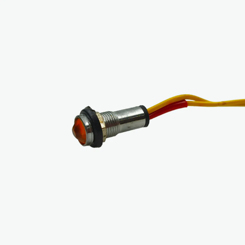 Yellow 220V 9mm Diamond LED Metal Indicator Light with 15CM Cable - Image 2