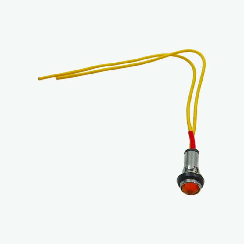 Yellow 220V 9mm Diamond LED Metal Indicator Light with 15CM Cable - Image 3